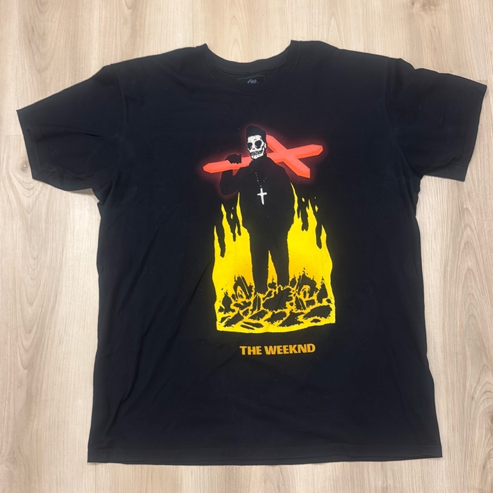 The Weeknd T-Shirt XL ANARCHY CRUCIFIX STARBOY Tour XO crew neck shirt